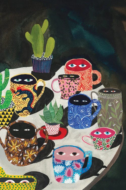 Suspicious Mugs by Zsalto wall art