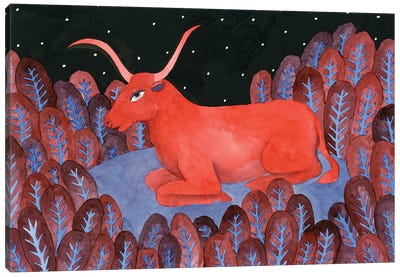 Taurus Canvas Art Print - Folksy Fauna