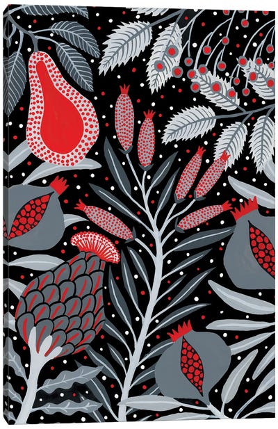 Winter Scene With Summer Fruits Canvas Art Print - Zsalto
