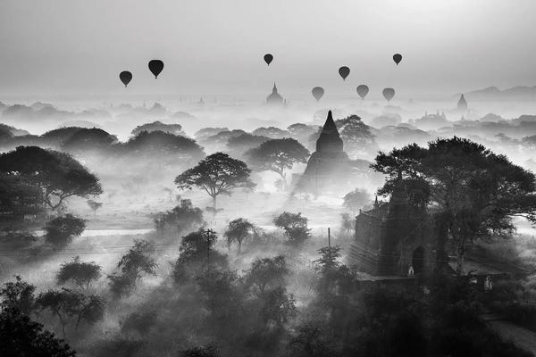 Zay Yar Lin: Sunrise Ballooning In Bagan by Zay Yar Lin