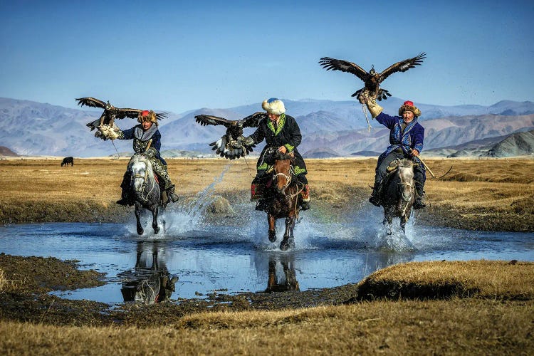 Eagle Hunters Of Mongolia by Zay Yar Lin wall art