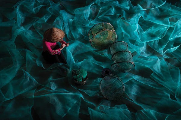 Zay Yar Lin: In The Sea Of Green Nets by Zay Yar Lin