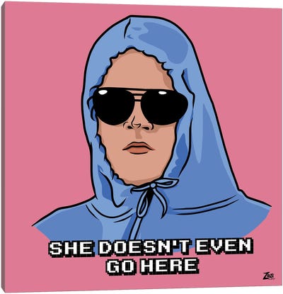 She Doesn't Even Go Here Canvas Art Print - Mean Girls