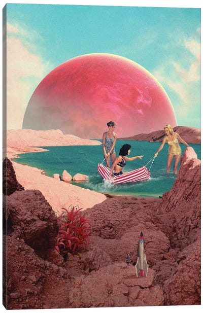 Beach Day Canvas Art Print - Virtual Escapism
