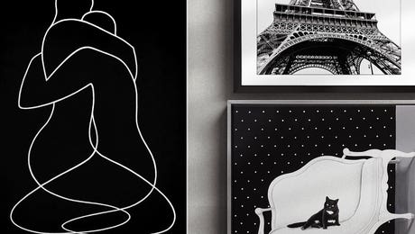 Black and White Art Gallery Wall Hero