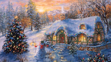 Christmas Cottage I by Nicky Boehme