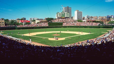 Lower Level with Skyline, Home Plate, Cubs Vs Phillies, Wrigley Field, Chicago, Illinois, USA, July 31, 2003