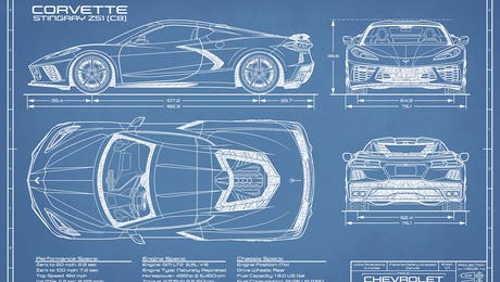 Automobile Blueprints Art