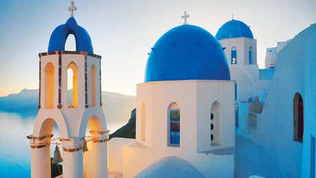 Blue Domed Church Santorini