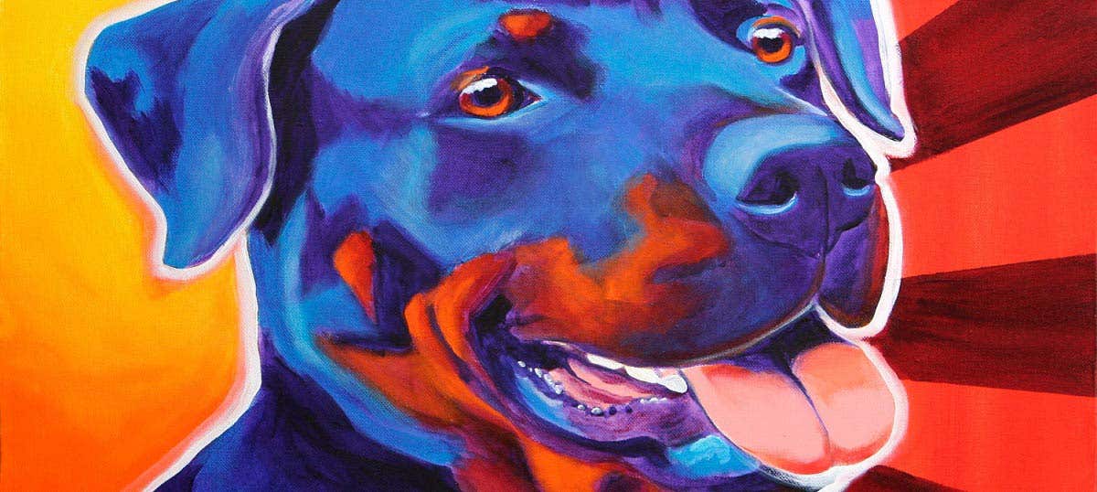 InstyleArt Stampa Su Tela Rottweiler Attento - Quadro Artistico Murale 80x60 Cm, Fatto In Germania, Pronto Da Appendere
