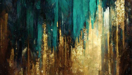 Gold & Teal Art