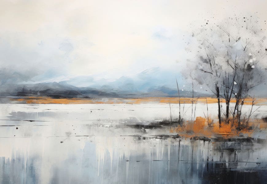 Grey Lake Landscape by Ana Ozz