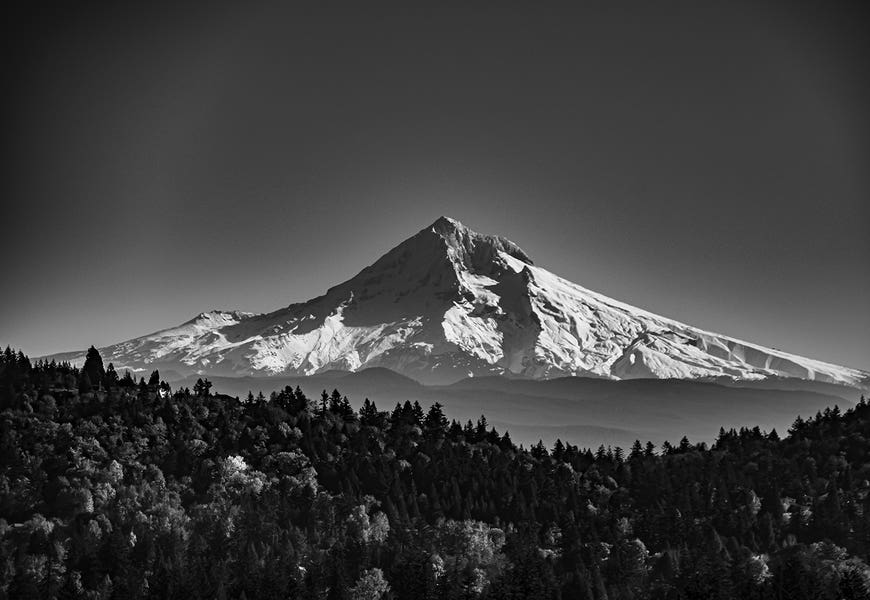 Majestic Mt. Hood In Black And White by Cat Kerrigan