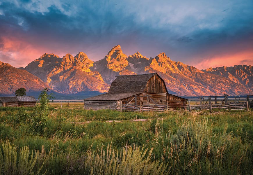 Teton Sunrise At The John Moulton Barn by Christopher Thomas