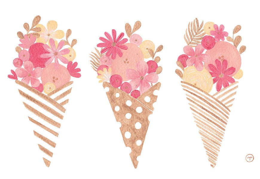 Ice Cream Cones Gold Paper by CreatingTaryn