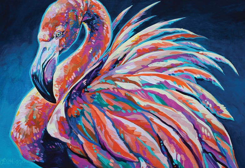 Various Takes on Flamingo Art