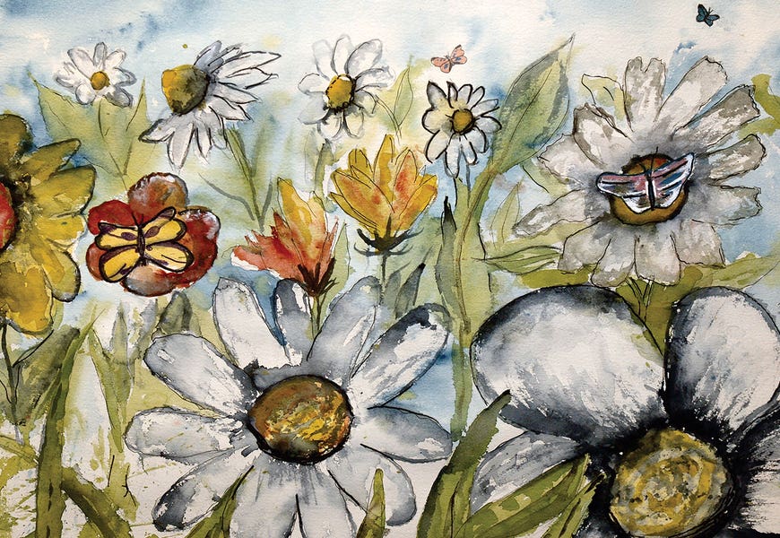 Butterflies And Flowers by Derek Mccrea