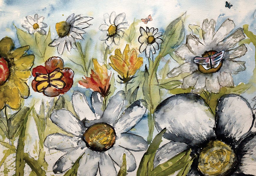 Butterflies And Flowers by Derek Mccrea