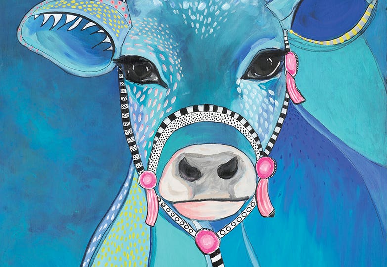 Blue Cow by Emily Reid