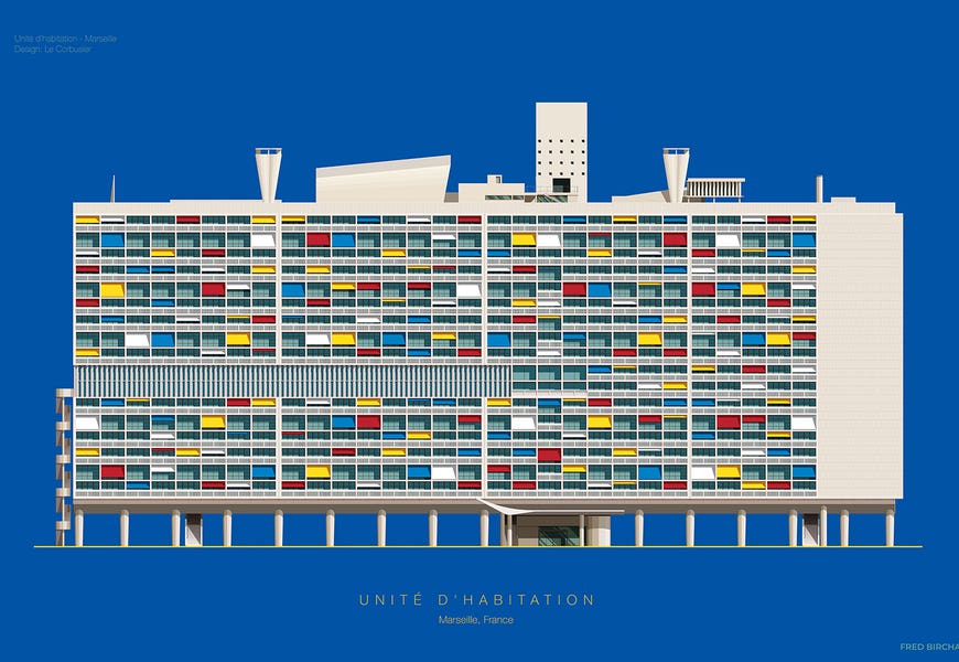 Le Corbusier Unité D'Habitation Marseille, France by Fred Birchal