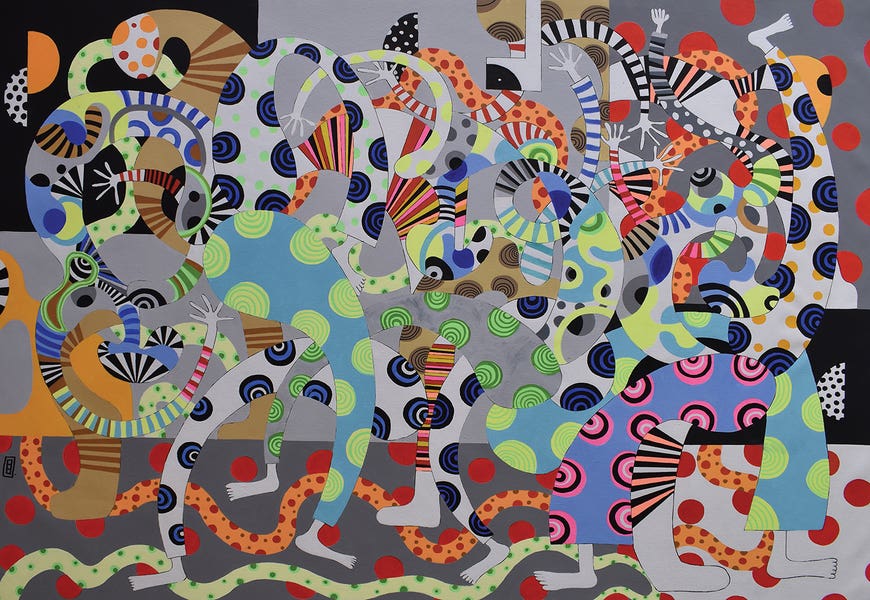 Funky Dancing Figures X by Frantisek Florian