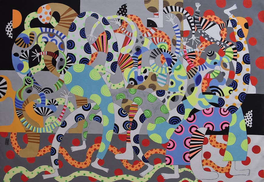 Funky Dancing Figures X by Frantisek Florian