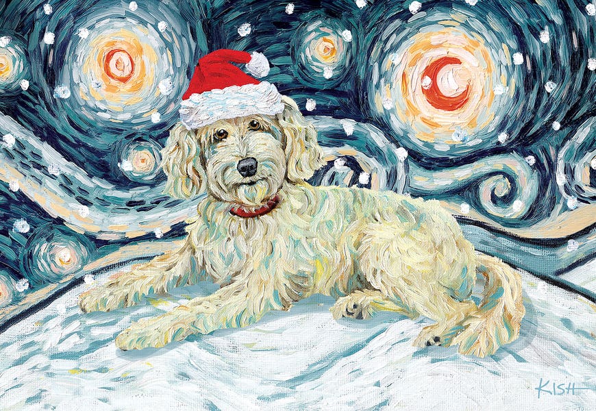 Doodle On A Snowy Night Cream by Gretchen KISH Serrano