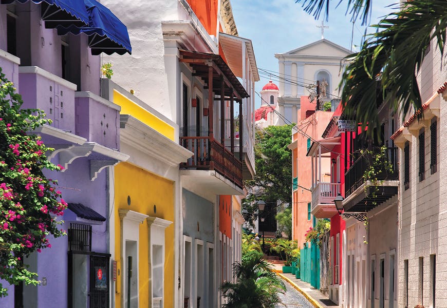 Colorful Streets Of Old San Juan, Puerto Rico by George Oze
