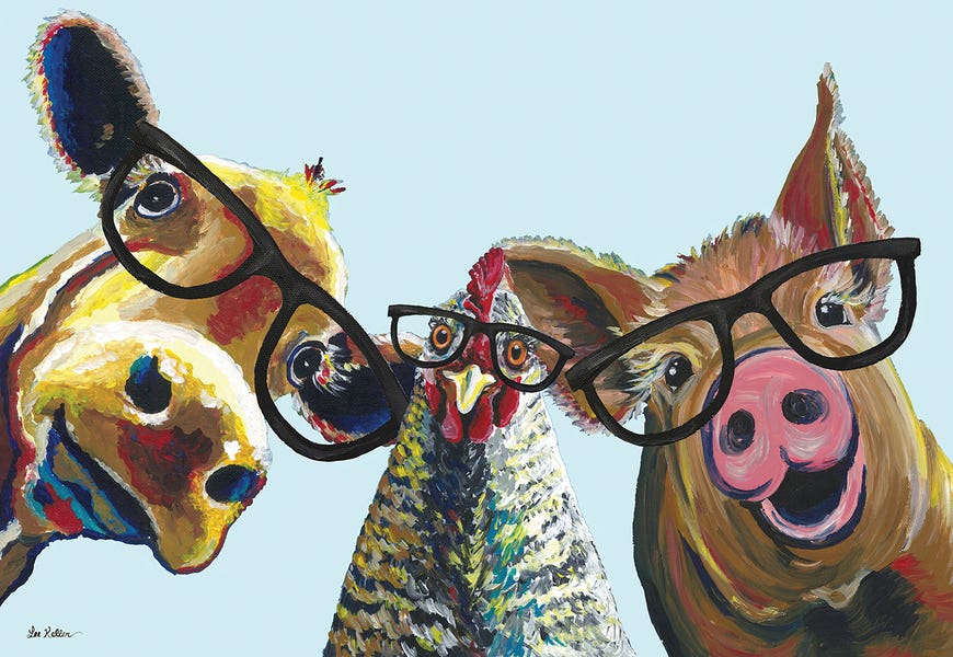 Triple The Fun, Farmhouse Animals Trio by Hippie Hound Studios