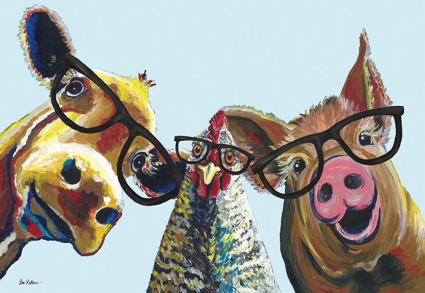 Triple The Fun, Farmhouse Animals Trio by Hippie Hound Studios 