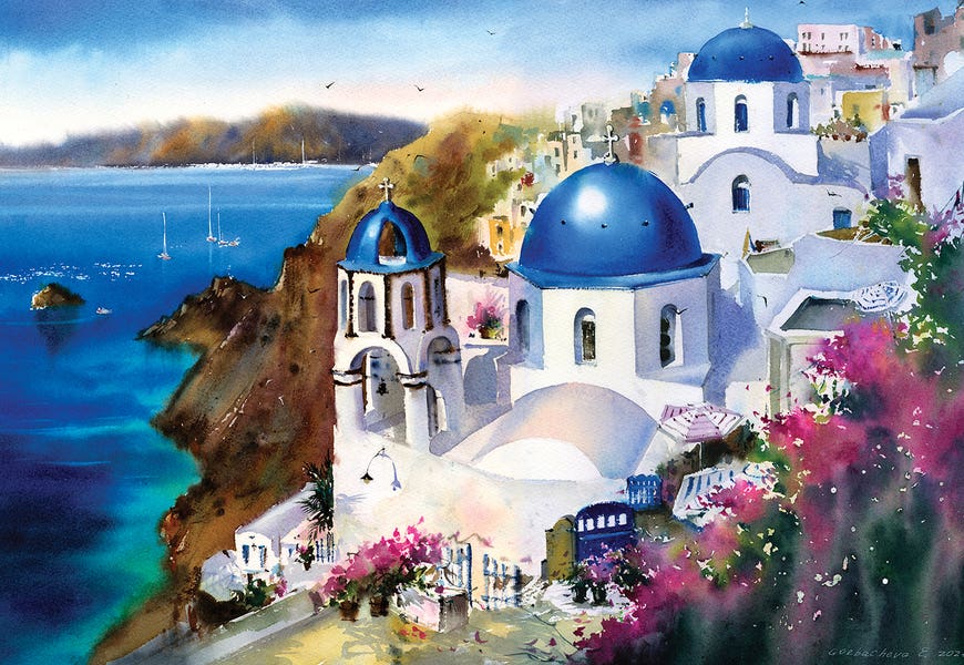 Santorini Island, Greece by HomelikeArt