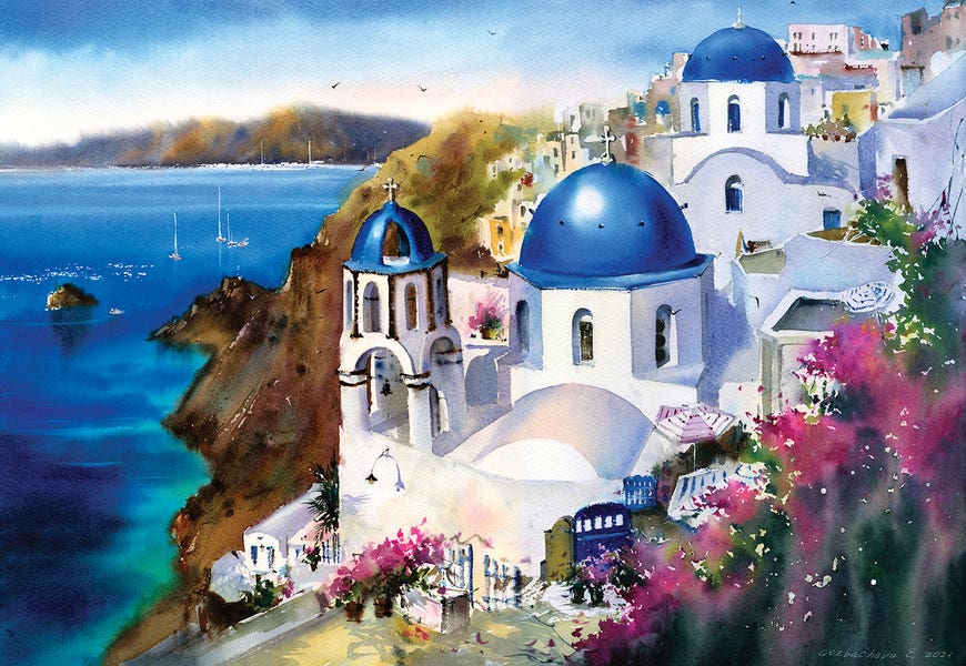 Santorini Island, Greece by HomelikeArt 