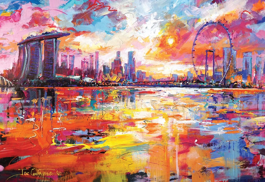 Singapore Skyline by Jos Coufreur