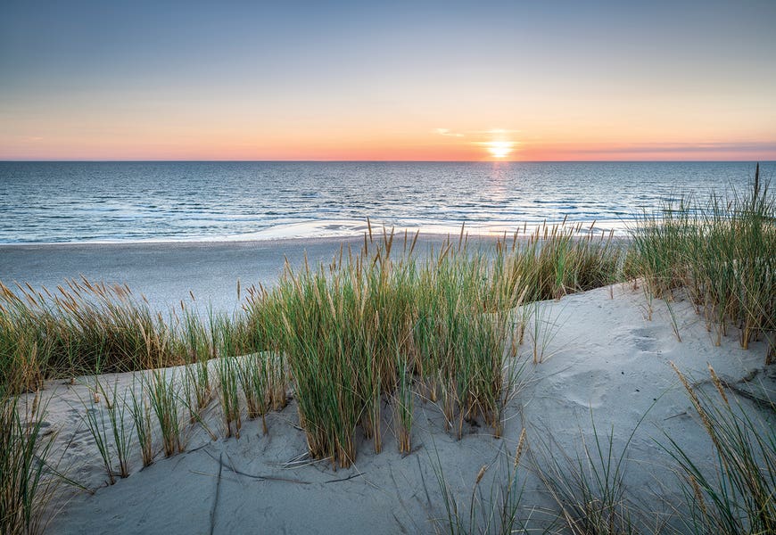 Sunset On The Dune Beach by Jan Becke