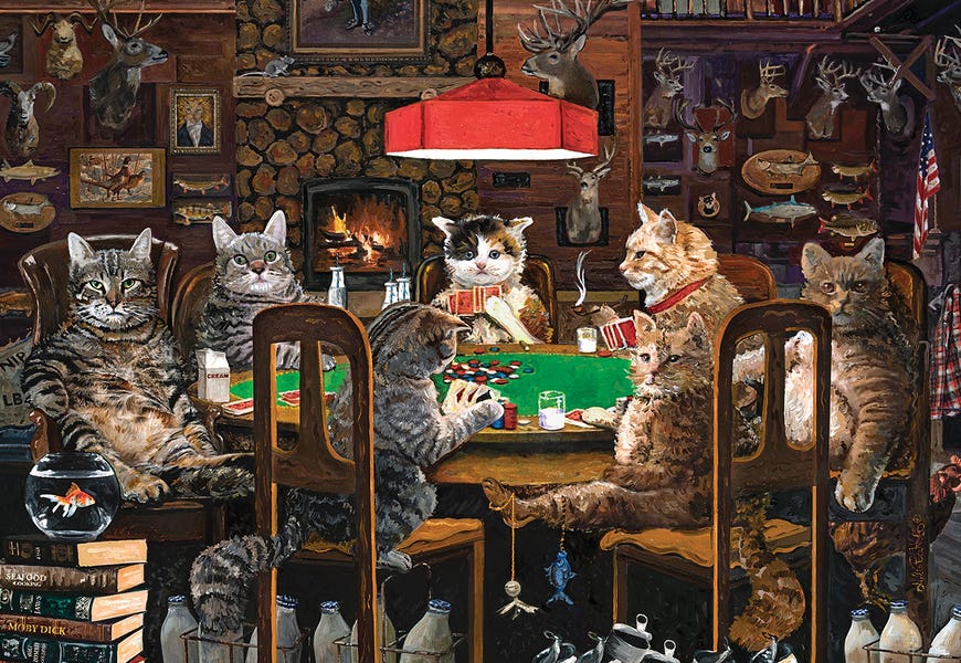 Cats Playing Poker by Julie Pace Hoff