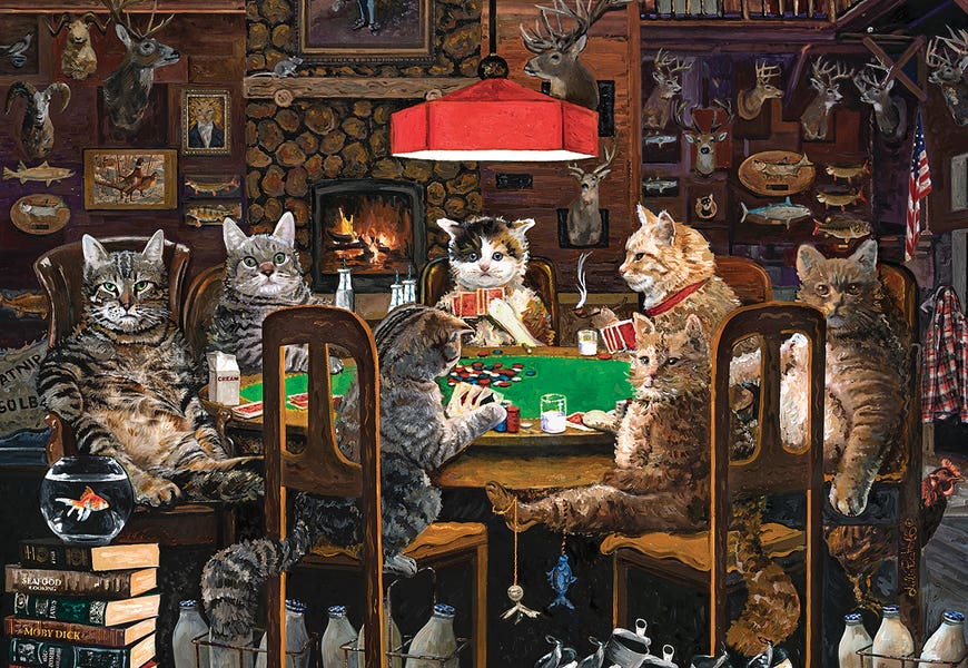 Cats Playing Poker by Julie Pace Hoff