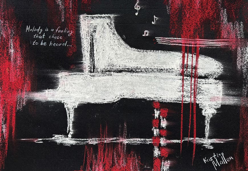 White Piano Melody Is A Feeling That Chose To Be Heard by Kristina Mallen
