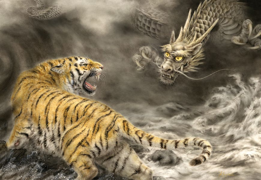 Dragon And Tiger by Kayomi Harai