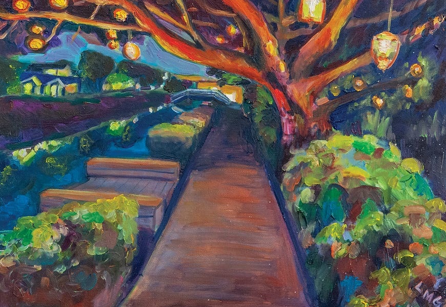 Tree Of Lights, Venice Canal by Lisa Goldfarb