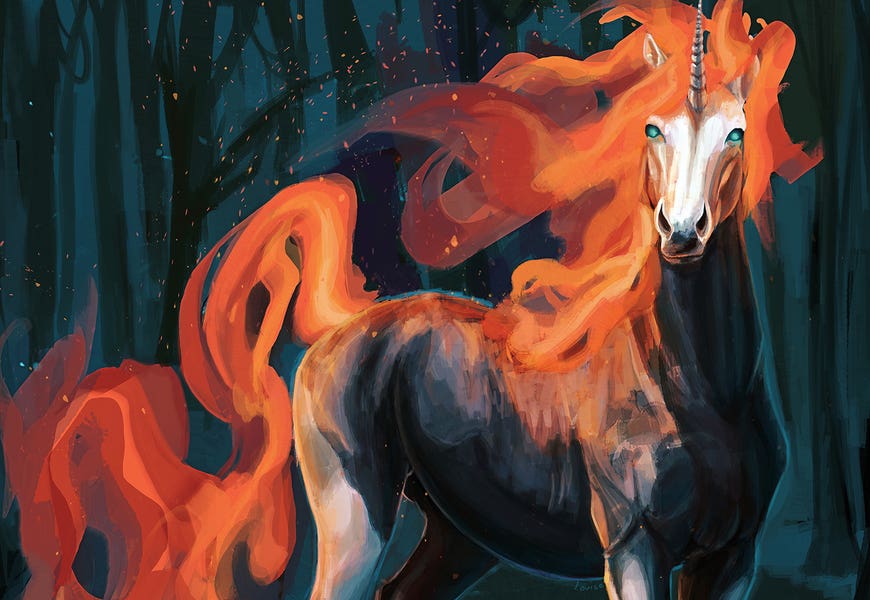 Fire Unicorn by Louise Goalby