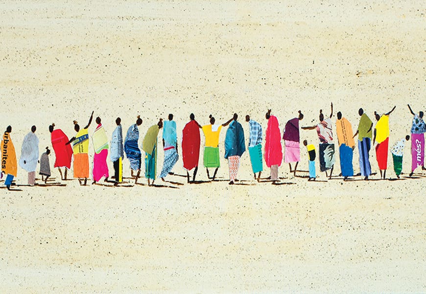 African People In Line by Marcos Zrihen