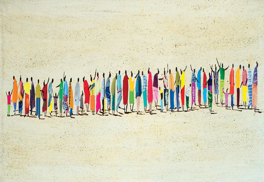 African People In Line by Marcos Zrihen
