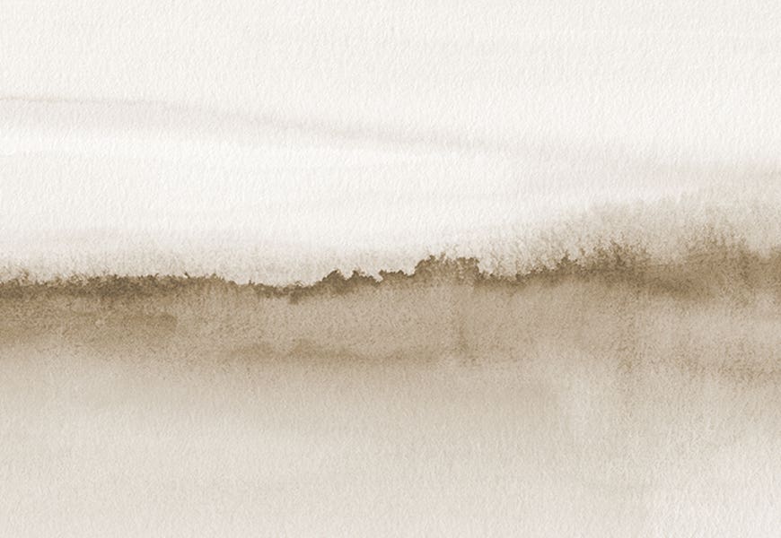 Watercolor Landscape XV - Beige Tones - Panoramic by Nouveau Prints