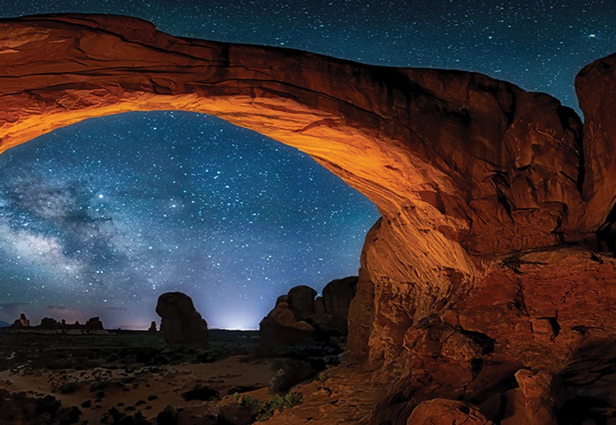 Moab's Arches With Stars by OLena Art