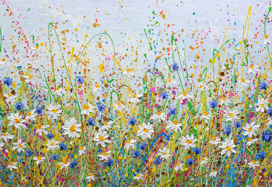 Daisies And Cornflowers by Olga Tkachyk