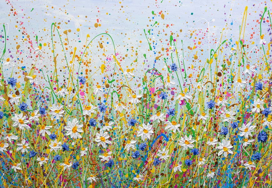 Daisies And Cornflowers by Olga Tkachyk