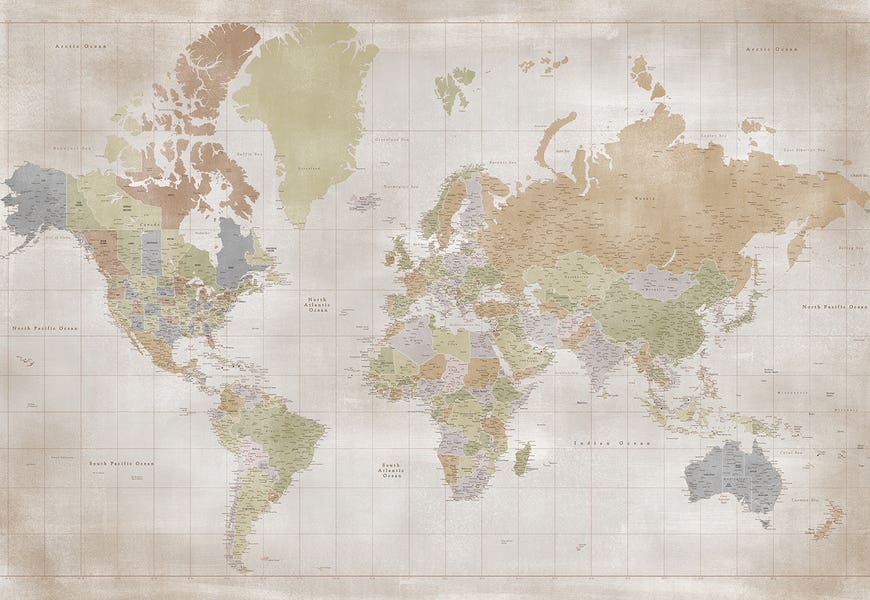 Highly Detailed World Map by blursbyai
