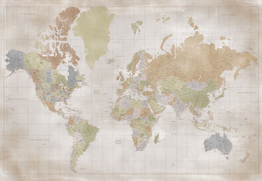 Highly Detailed World Map by blursbyai 