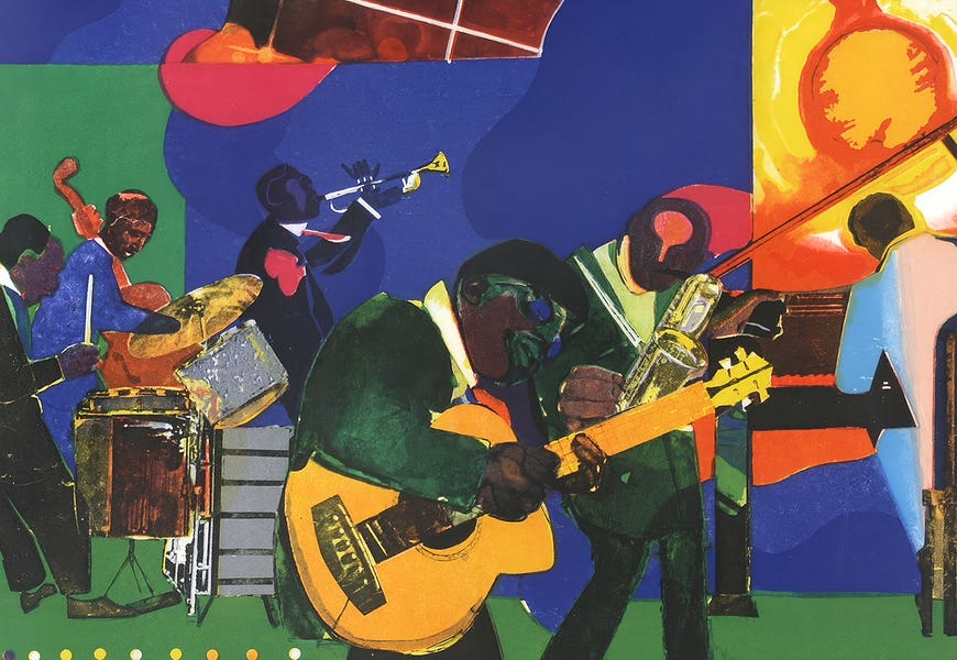 Jamming At The Savoy by Romare Bearden
