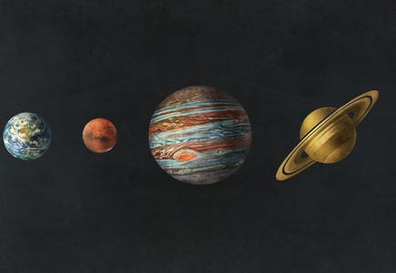 The Solar System Black by iCanvas Artist Terry Fan